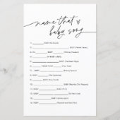 Papier Nom EVERLEIGH Que Baby Song Jeu (Devant)