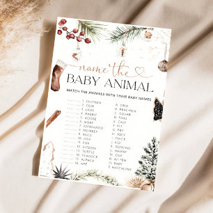 Papier Nom mignon pour le bébé animal Jeu de baby shower