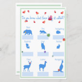 Papier Nom Mon bébé Baby shower Succulent Jeu (Devant / Derrière)