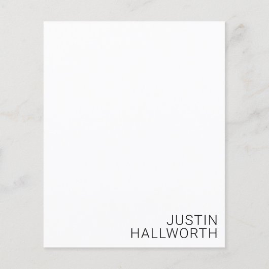 Papier Nom noir moderne en blanc (Devant)