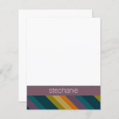 Papier Nom personnalisé du Motif rayé d'automne chaud (Devant / Derrière)