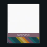 Papier Nom personnalisé du Motif rayé d'automne chaud<br><div class="desc">Un design géométrique avec des couleurs chaudes,  des couleurs automnales et une zone pour les monogrammes ou les noms. Si vous devez ajuster l'illustration ou modifier la police,  vous pouvez cliquer sur la zone personnaliser. Cela vous mènera à l'outil de conception où vous pouvez effectuer de nombreux changements.</div>