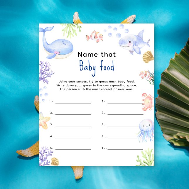 Papier Nom que bébé nourriture Ocean baby shower jeu (Créateur téléchargé)
