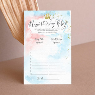 Papier Nom Que Chanson Pink Bleu Gold Baby shower Jeu