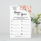 Papier Nom que Spice nuptiale douche anglais jeu espagnol (Debout devant)