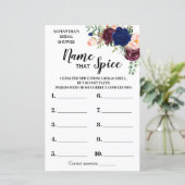 Papier Nom que Spice nuptiale douche anglais jeu espagnol (Debout devant)