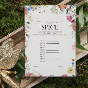 Papier Nom Que Spice Pressé Floral Fête des mariées Jeu
