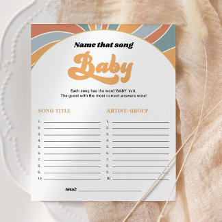 Papier Nom super Qui Chanson Baby shower Jeu