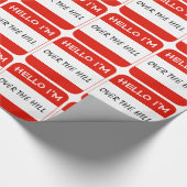 Papier nommé rouge de cadeau d'étiquette, BONJOUR (Coin)