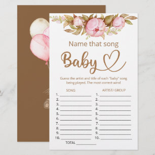 Papier Nommez ce jeu de baby shower de chanson