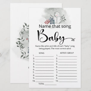 Papier Nommez ce jeu de baby shower de chanson