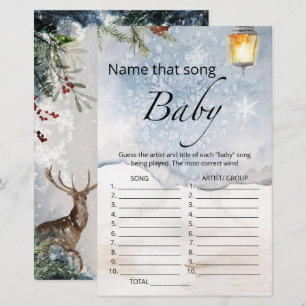 Papier Nommez ce jeu de baby shower de chanson
