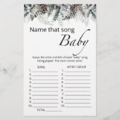 Papier Nommez ce jeu de baby shower de chanson (Devant)