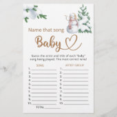 Papier Nommez ce jeu de baby shower de chanson (Devant)