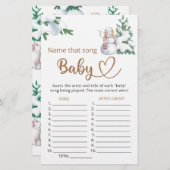 Papier Nommez ce jeu de baby shower de chanson (Devant / Derrière)
