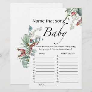 Papier Nommez ce jeu de baby shower de chanson