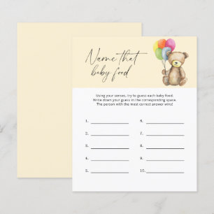 Papier Nommez ce jeu de baby shower sur la nourriture pou