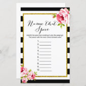 Papier Nommez cette épice - Jeu de Baby Shower (Devant / Derrière)