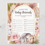 Papier Nommez le jeu de Baby shower Baby Animals (Devant / Derrière)