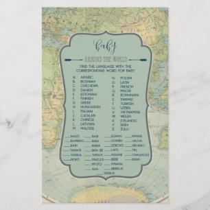 Papier Noms de bébés autour du Baby shower mondial jeu