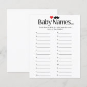 Papier Noms des bébés - Jeux baby showers (Devant / Derrière)