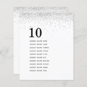 Papier Noms des invités de la Parties scintillant d'argen (Devant / Derrière)