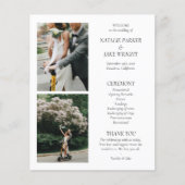 Papier Nostalgic Editorial Black & White Wedding Programm (Devant)