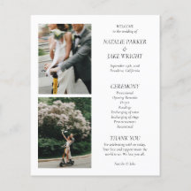 Nostalgic Editorial Black & White Wedding Programm