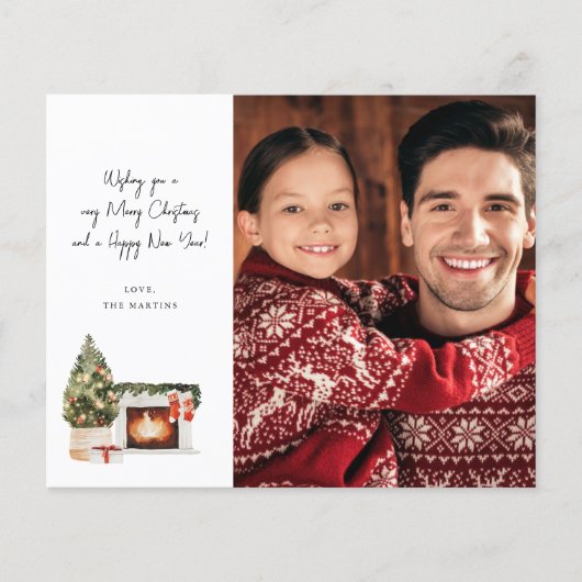 Papier Note de Noël de la cheminée du budget (Devant)