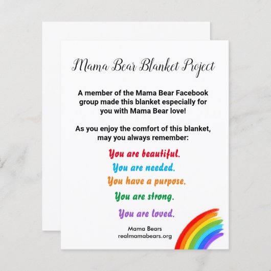 Papier Note de projet de couverture de l'ours maman (Devant / Derrière)