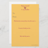 Papier Note de remerciement du professeur de fin d'année (Devant / Derrière)