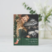 Papier Note de stock en bois rustique vert et de Noël (Debout devant)