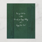 Papier Note de stock en bois rustique vert et de Noël (Dos)