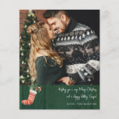 Papier Note de stock en bois rustique vert et de Noël (Devant)