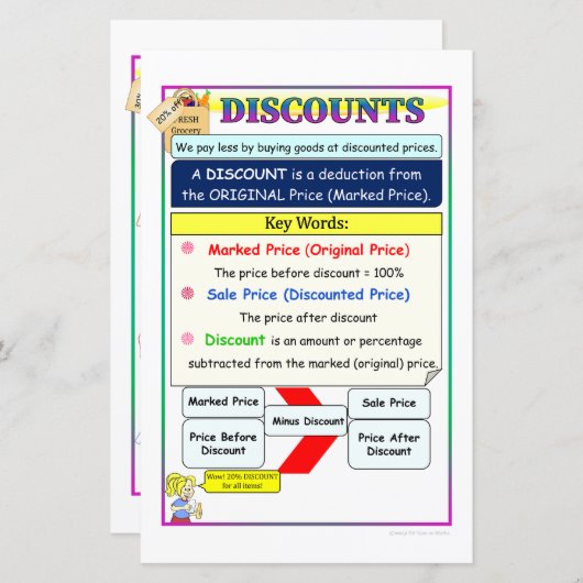 Papier Notes de calcul de remises (Devant / Derrière)