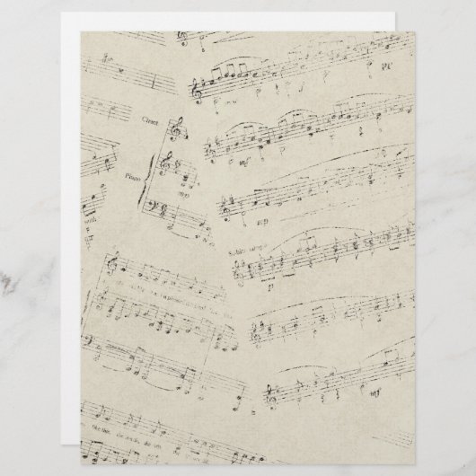 Papier Notes de musique romantique moderne Mariage de mus (Devant / Derrière)