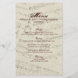Papier Notes de musique romantique moderne Mariage de mus