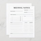 Papier Notes de réunion (Devant / Derrière)