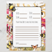 Papier Notes et instructions de plantation pour les semen (Devant / Derrière)