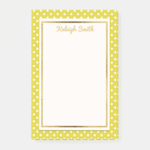 Papier notes jaune et blanc à pois avec post-it do