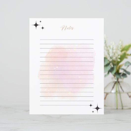 Papier Notes linéaires Rose imprimable Or (Debout devant)