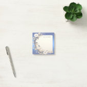 Papier notes post-it à embellissement floral bleu (Bureau)