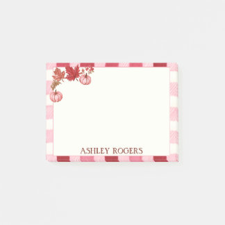 Papier-notes Post-it Citrouille Aquarelle Gingham 