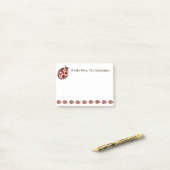 Papier Notes Post-It Coccinelles Roses Marron Pers (Sur un bureau)