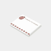Papier Notes Post-It Coccinelles Roses Marron Pers (Incliné)