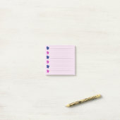 Papier notes Post-it cœur rose et bleu (Sur un bureau)