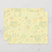 Papier Notes post-it du Motif de l'approvisionnement scol (Devant / Derrière)