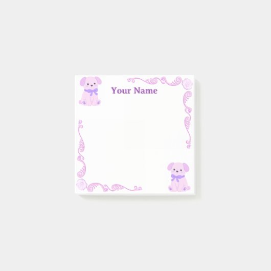 Papier-notes Post-it filigrané personnalisé Chien (Devant)