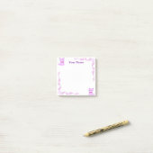 Papier-notes Post-it filigrané renard violet perso (Sur un bureau)