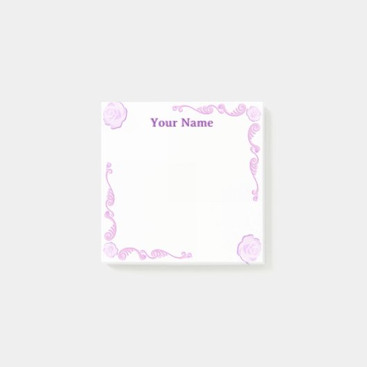 Papier-notes Post-it filigrané rose violet personn (Devant)